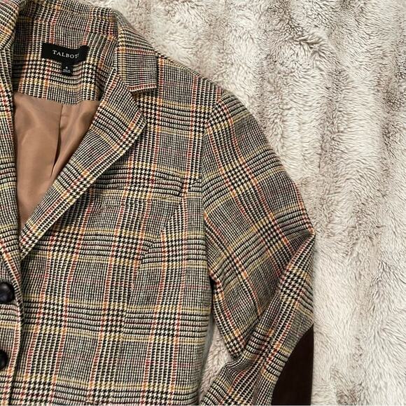 Talbots Brown Plaid Equestrian Sporting Blazer Coat - Picture 2 of 9